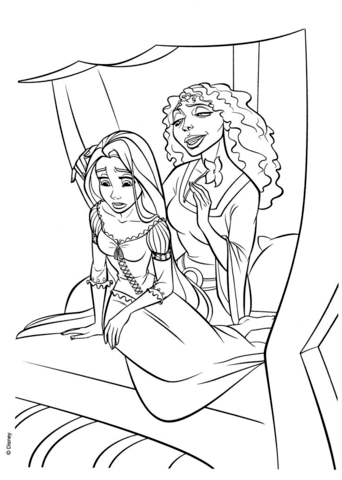 Mother Gothel Has Brought Rapunzel Back To The Tower Coloring Page